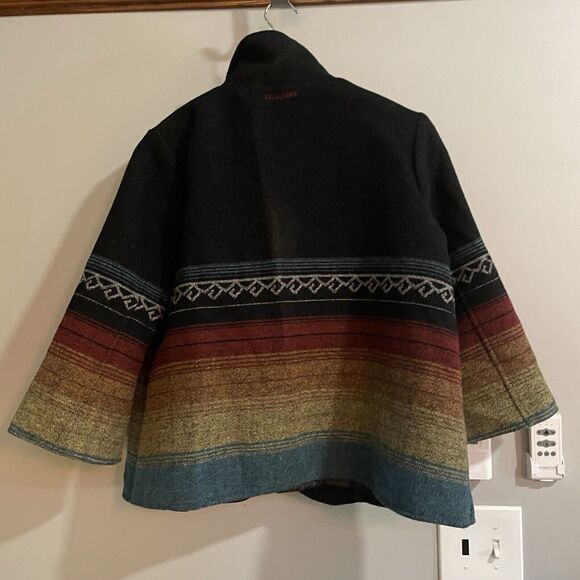 Billabong Jacket Wool‎ Blend Cape 3/4 Sleeve Southwestern Womens Medium - Picture 2 of 7